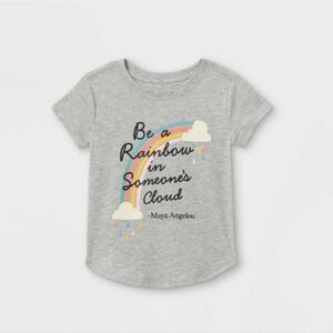 Toddler Girls' 'Be A Rainbow In Someone's Cloud' Short Sleeve Graphic T-Shirt -